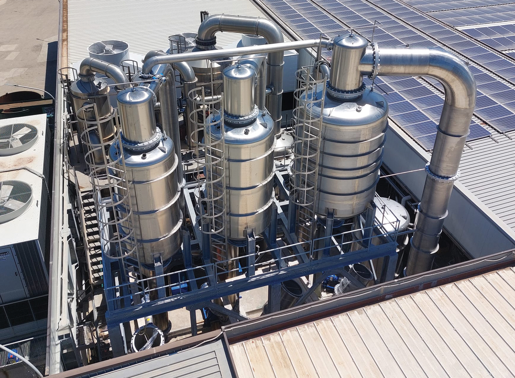 Evaporatore multiplo effetto circolazione mista a correnti incrociate Mod. GDS